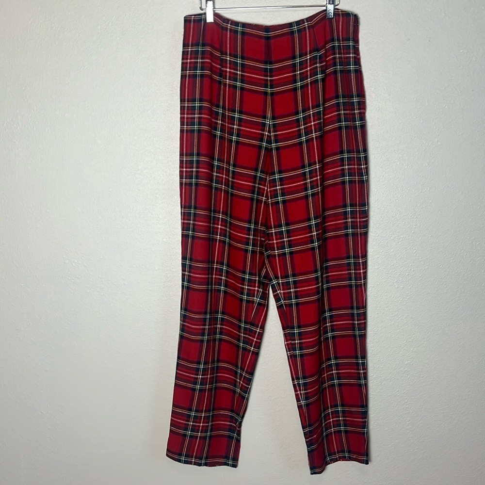 Brooks Brothers Vintage Red Heritage Plaid Wool‎ Blend Pants Size 14
